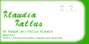 klaudia kallus business card